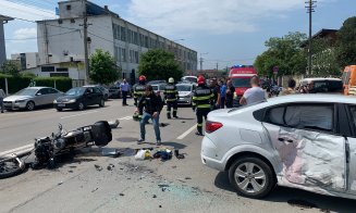 Motociclist, transportat la spital după un accident pe strada Câmpina