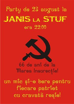 Vii cu cravată roşie la Janis la Stuf, primeşti o bere şi un mic gratis