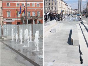 Fântâna din Unirii, peticită, dar plină de rupturi