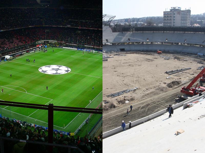 Soseşte gazonul pentru Cluj Arena. Modelul: San Siro din Milano