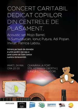 Concert caritabil pentru copiii din centrele de plasament: dai o jucărie, primeşti certificat de donaţie