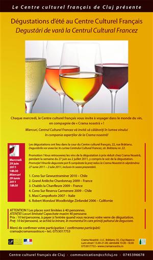 Vinuri din 4 ţări degustate la Centrul Cultural Francez