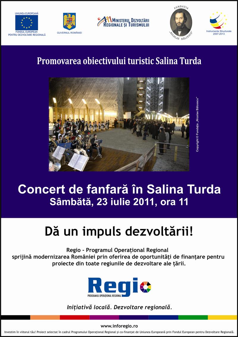 Concert cu cele mai renumite fanfare din ţară, la Salina Turda