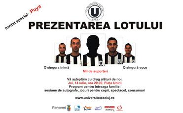 Realitatea TV Cluj transmite LIVE prezentarea lotului Universităţii