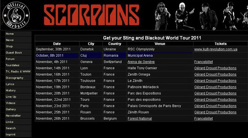 Scorpions concertează pe 