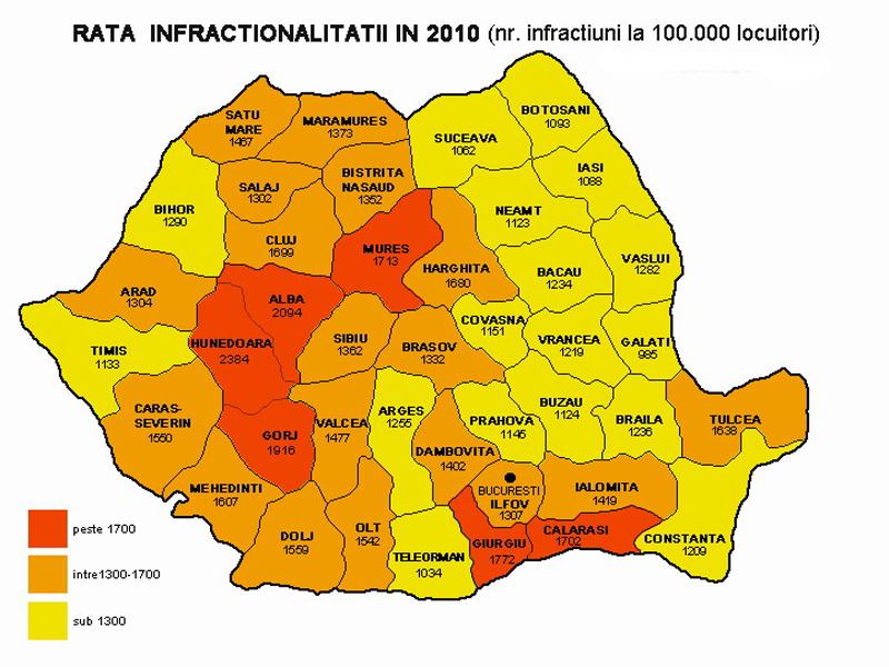 Clujul, în primele zece judeţe la rata infracţionalităţii   
