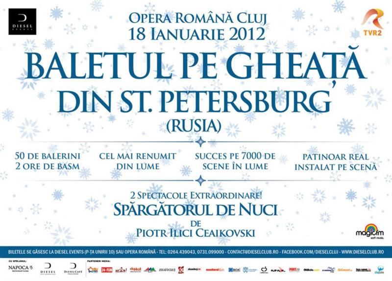 Balet pe gheaţă pe scena Operei Române din Cluj-Napoca. Un spectacol interpretat de 