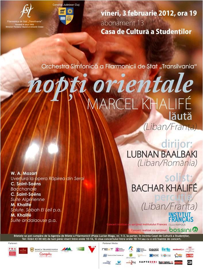 Nopţi orientale cu Marcel Khalifé, pe scena Casei de Cultură a Studenţilor