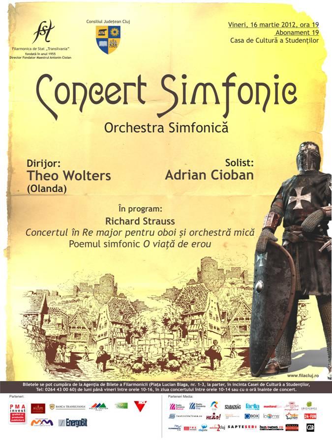 Concert simfonic cu lucrări de Strauss, la Casa de Cultură a Studenţilor