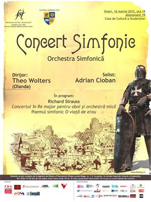 Concert simfonic cu lucrări de Strauss, la Casa de Cultură a Studenţilor