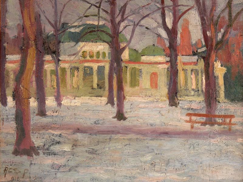 Tablou cu cazinoul din parc, pictat acum 100 de ani, scos la licitaţie 