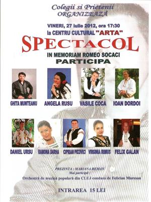 Spectacol caritabil în memoria artistului Romeo Socaci