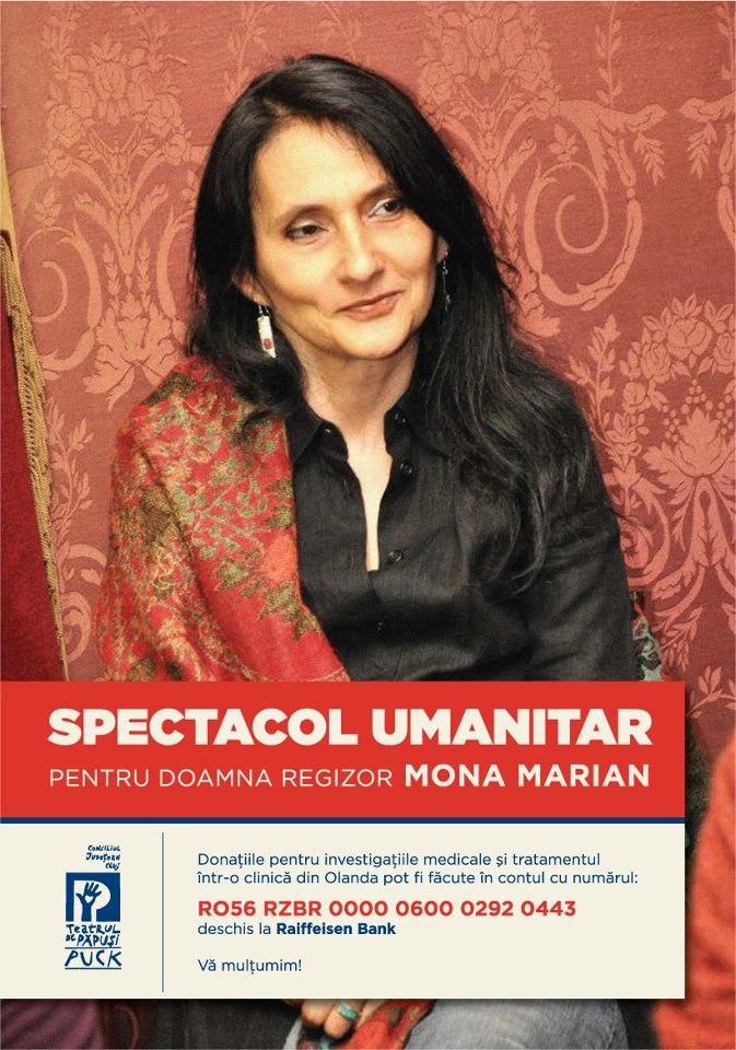 Spectacole caritabile pentru regizoarea Mona Marian