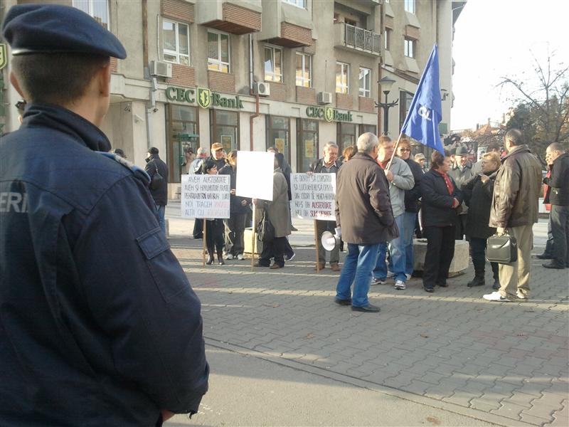 Protest anemic al sindicaliştilor clujeni FOTO / VIDEO