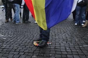 Au călcat în picioare o coroană cu însemnele Ungariei FOTO