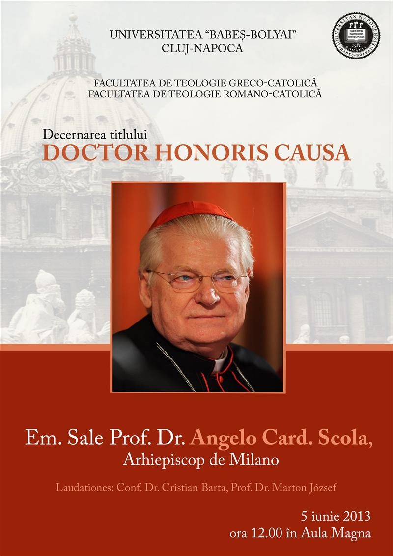 Cardinalul Angelo Scola, fostul favorit la titlul de Papă, vine la Cluj