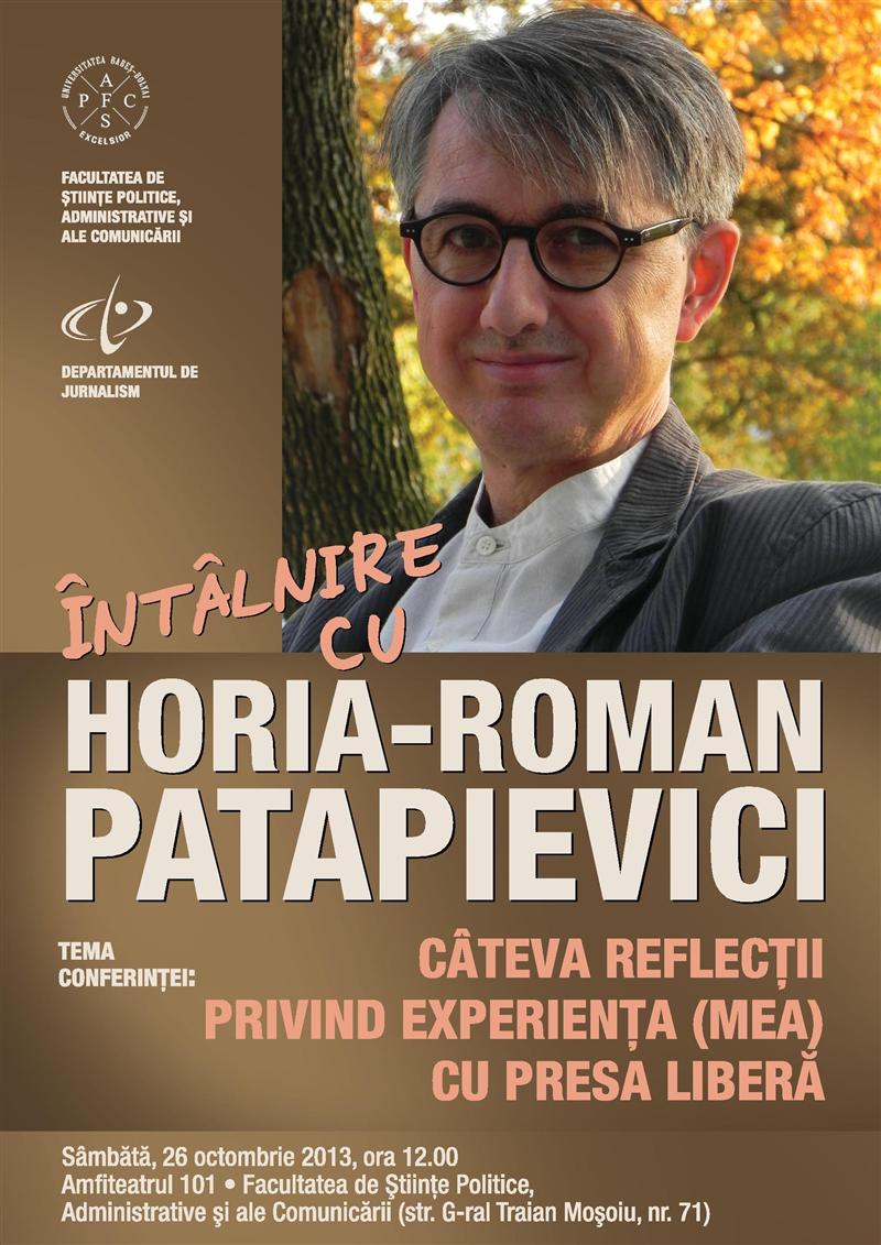 Patapievici vine la Cluj ca să vorbească despre presă