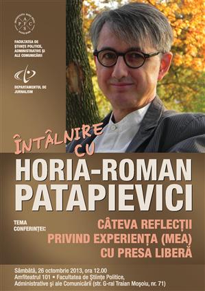Patapievici vine la Cluj ca să vorbească despre presă