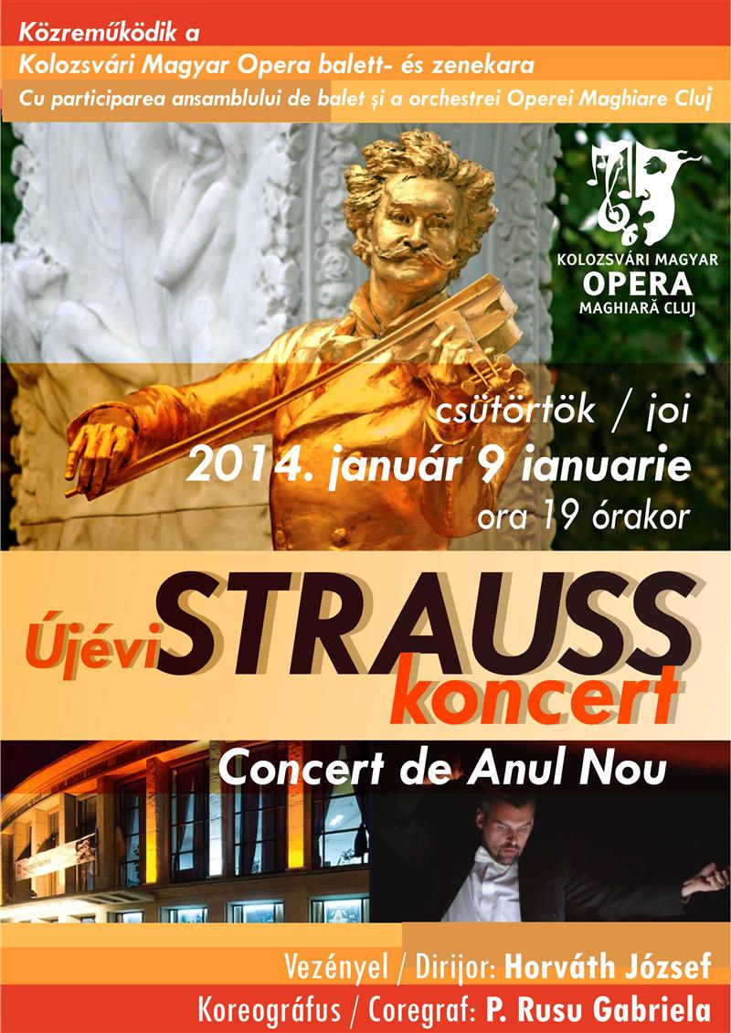 Concert de Anul Nou cu valsuri ale familiei Strauss, la Opera Maghiară Cluj