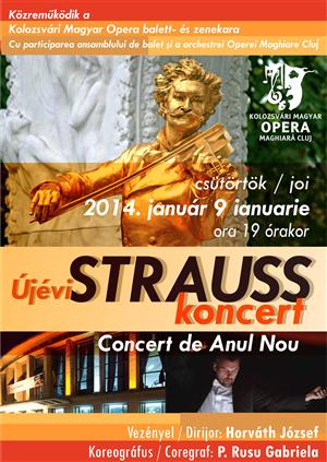 Concert de Anul Nou cu valsuri ale familiei Strauss, la Opera Maghiară Cluj