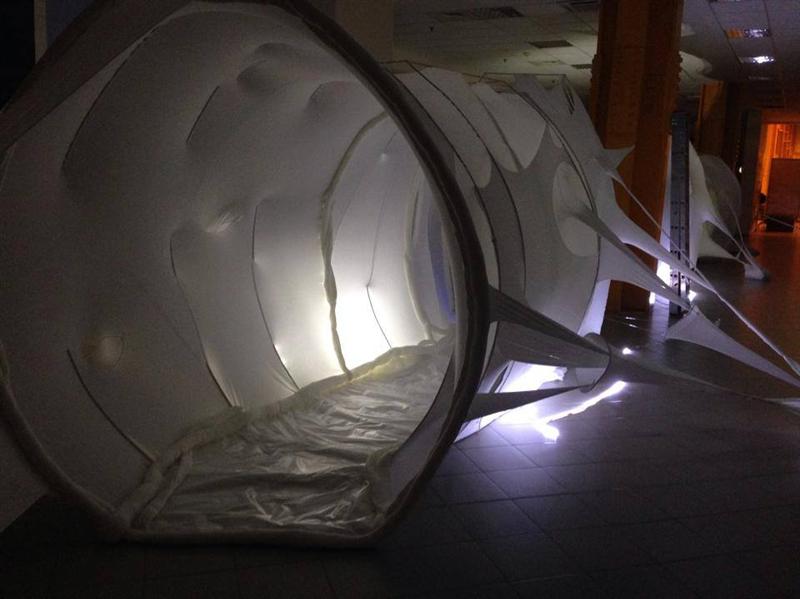 O instalaţie artistică ruptă din filmele SF aprinde simţurile pasagerilor din aeroport