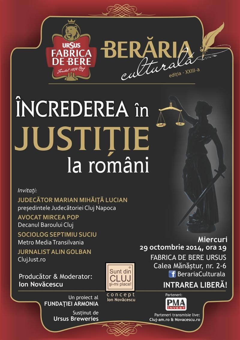 Încrederea românilor în justiție, tema de dezbatere a Berăriei Culturale