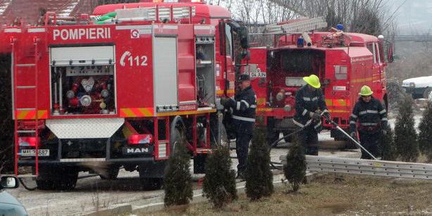 Incendiu în Gherla în prima zi a anului