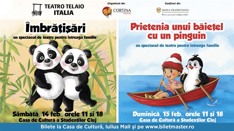 Un teatru din Italia vine la Cluj cu două spectacole pentru copii 