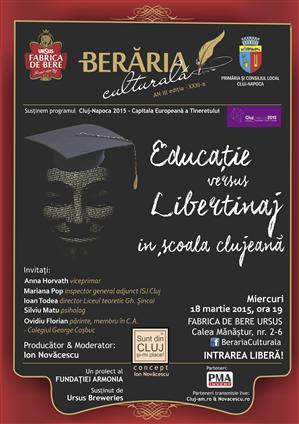 Educație vs libertinaj în școala clujeană. Dezbatere aprinsă la Berăria Culturală