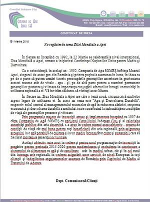 Ne regăsim în tema Zilei Mondiale a Apei