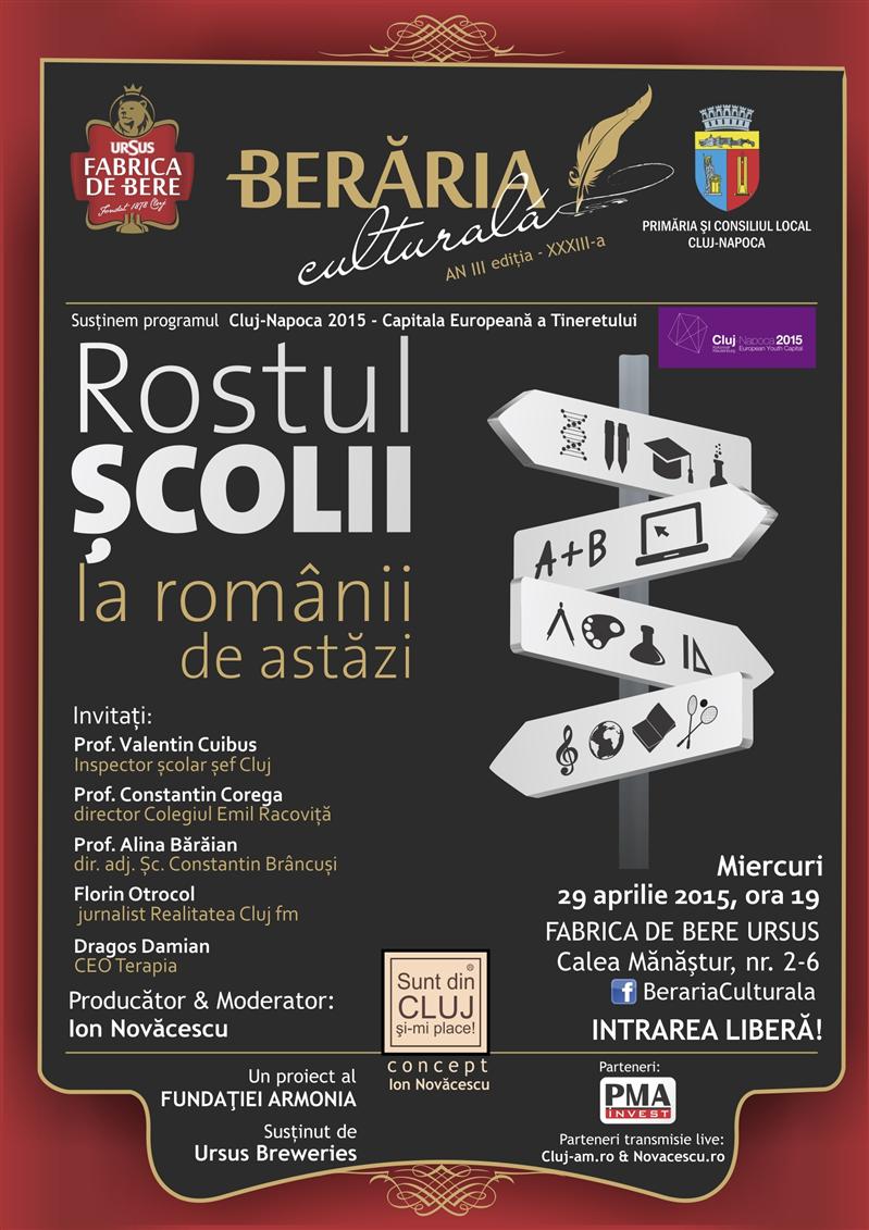 Rostul școlii la românii de azi, dezbătut la Berăria Culturală