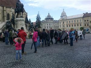 Clujenii au ieşit din nou în stradă pentru a protesta împotriva defrişărilor masive