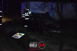 Fiul lui Silviu Prigoană, implicat într-un accident la Cluj. Maşina sa a ajuns cu roţile în sus VIDEO