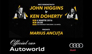 Autoworld susține Betfair România Snooker Days. John Higgins și Ken Doherty se vor deplasa cu cele mai noi modele Audi - A4 si Q7 (P)