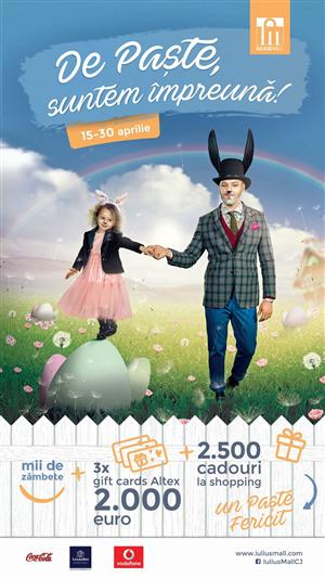 Trei sesiuni de cumpărături în valoare de 2.000 de euro fiecare și alte 2.500 de premii, de Paște, la Iulius Mall (P)