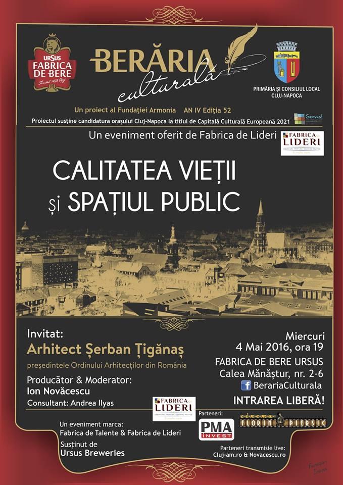Calitatea vieţii şi spaţiul public în Cluj-Napoca. Berăria Culturală deschide noul sezon cu o dezbatere de excepție