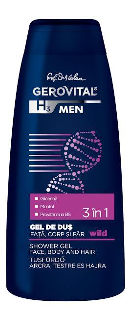 Gel de duş 3 in 1, Gerovital H3 Men Wild (P)