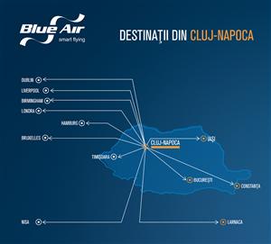 Blue Air anunță noi rute de pe aeroportul din Cluj-Napoca