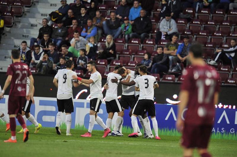 CFR Cluj, învinsă la Voluntari după ce a condus până în minutul 85 VIDEO