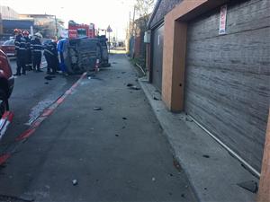 Maşină răsurnată pe varianta Zorilor-Mănăştur FOTO