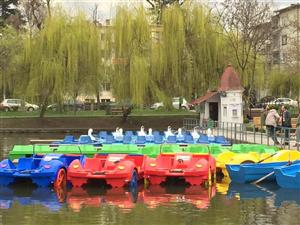 Se întorc hidrobicicletele şi bărcuţele pe lacul din Parcul Central