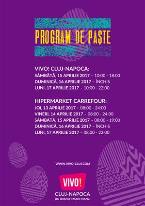 VIVO! Cluj-Napoca va fi deschis în a doua zi de Paște (P)