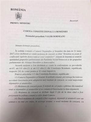 Sorin Grindeanu a sesizat CCR pe motiv că votul la moţiune nu a fost secret 