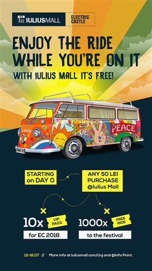 Mergi la Electric Castle? Iulius Mall îţi oferă călătorii gratuite spre festival şi 10 invitaţii VIP să te bucuri de muzică bună şi anul viitor (P)