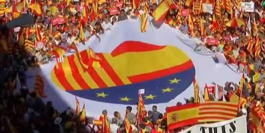 Miting de amploare la Barcelona, împotriva independenței Cataloniei