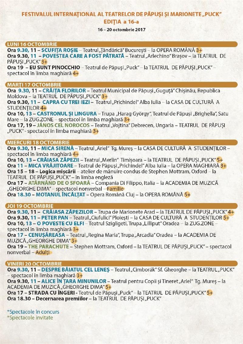21 de spectacole la Festivalului Internațional al Teatrelor de Păpuși de la Cluj