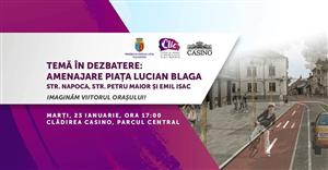 Se îngustează carosabilul în piața Lucian Blaga. 