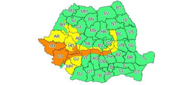 COD PORTOCALIU ȘI GALBEN de viscol și ninsori, în mare parte a țării. VEZI HARTA