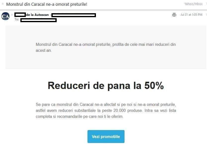 Firma din Cluj, care s-a folosit de crima din Caracal ca să-și vândă produsele, a recunoscut tot 