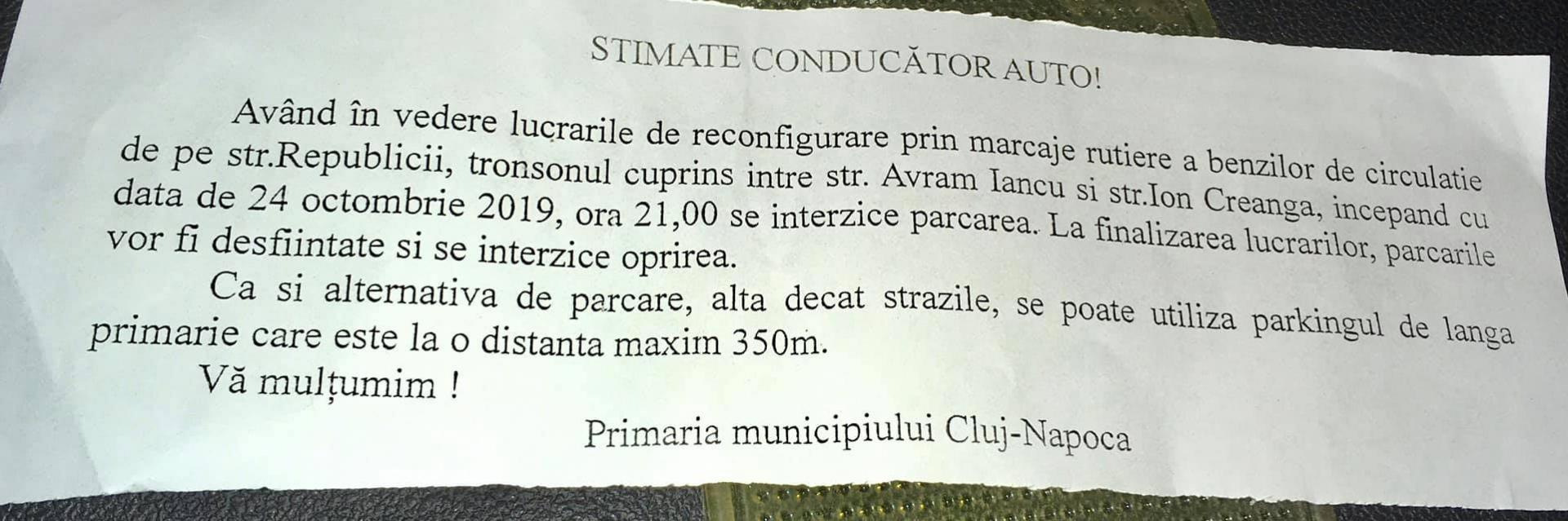 Clujenii, foc și parcă pe Boc după ce a desființat parcările de pe Repulicii: "Îi doresc celui care a inventat soluția aceasta să-şi urce rudele 